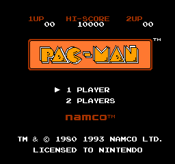 Pac-Man (Europe) Title Screen